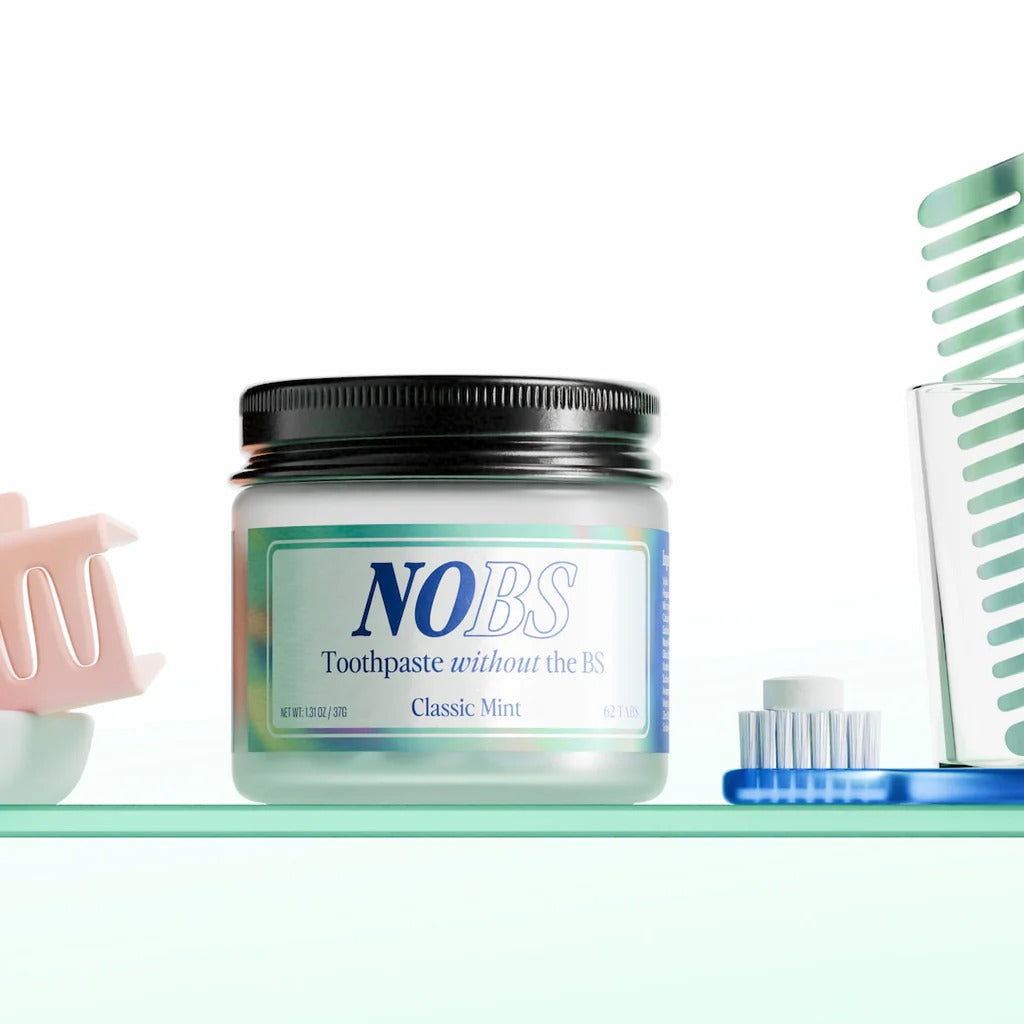 NOBS (No Bad Stuff) Toothpaste Tablets - Nano Hydroxyapatite, Fluoride & Plastic Free, Eco & Travel Friendly - Remineralize with NHA (1 Month)
